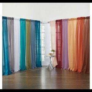 NWT Set of brown henna/rust sheer curtains